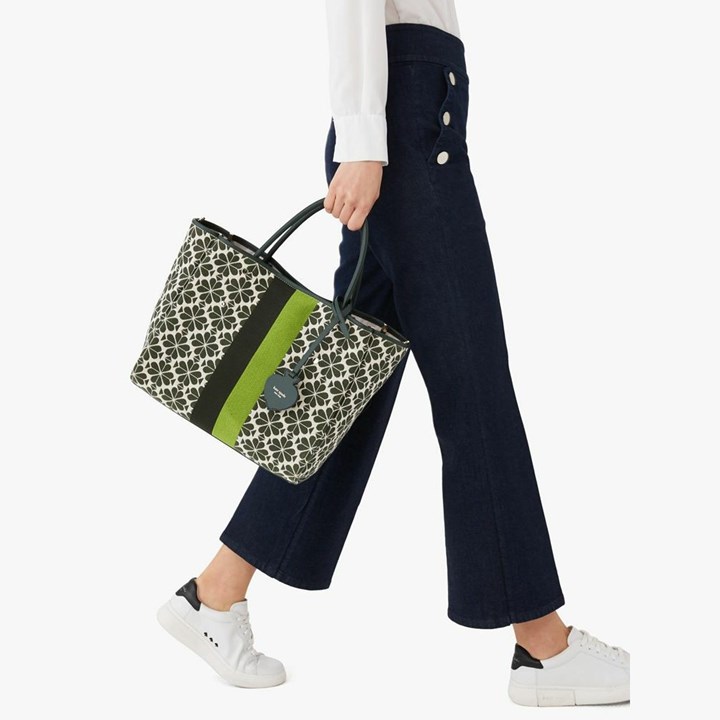 Buy Kate Spade Tote Bags Canada - Spade Flower Jacquard Stripe Everything  Medium Womens Green Multicolor